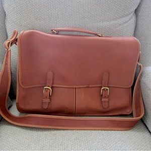 Brown leather vintage Coach shoulder bag